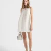 Embroidered Slubbed Canvas Mini-Dress