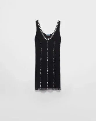 Embroidered Tulle Mini-Dress