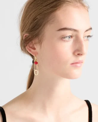 Enameled Metal Earrings