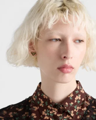 Enameled Metal Earrings