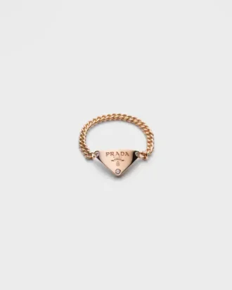 Eternal Gold Chain Ring in Rose Gold with Diamonds