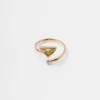 Eternal Gold Contraria Ring in Yellow Gold with Diamond and Green Quartz