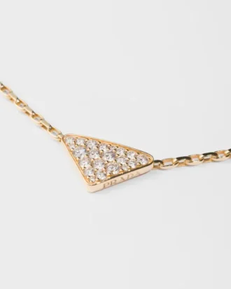 Eternal Gold Eternal Mini Triangle Pendant Necklace in Yellow Gold and Diamonds