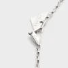 Eternal Gold Micro Triangle Pendant Necklace in White Gold and Diamonds