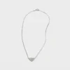 Eternal Gold Mini Triangle Pendant Necklace in White Gold and Diamonds