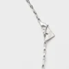 Eternal Gold Mini Triangle Pendant Necklace in White Gold and Diamonds