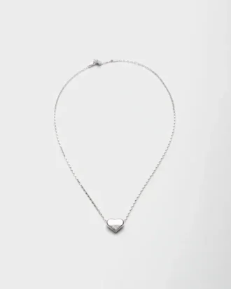 Eternal Gold Nano Heart Necklace in White Gold with Laboratory-Grown Diamond
