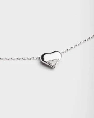 Eternal Gold Nano Heart Necklace in White Gold with Laboratory-Grown Diamond