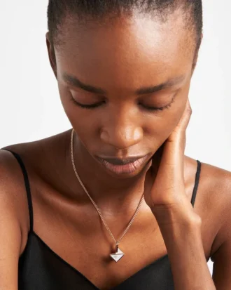 Eternal Gold Pendant Necklace in Rose Gold with Diamonds and Mother-Of-Pearl