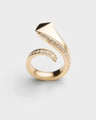 Eternal Gold Snake Ring in Yellow Gold and Diamonds