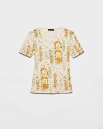 Floral Print Cotton T-Shirt