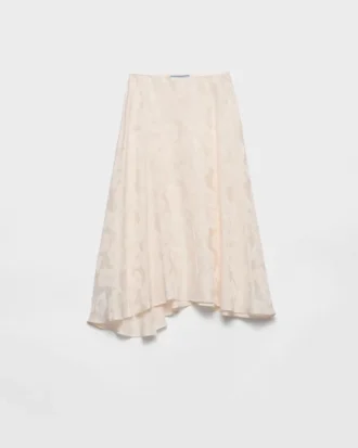 Floral Print Jacquard Skirt