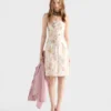 Floral Print Silk and Wool Dress