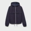 Hooded Technical Fabric Blouson Jacket