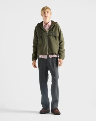 Hooded Technical Fabric Blouson Jacket