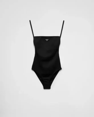 Interlock Knit One-Piece Swimsuit