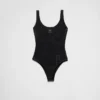 Jersey One-Piece Swimsuit with Rhinestones