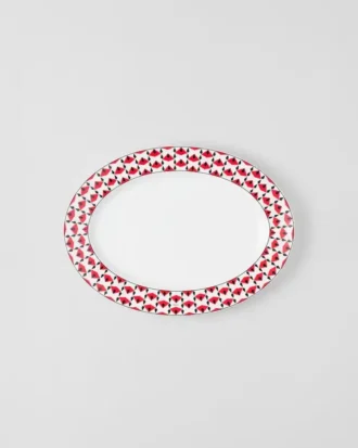 Large Porcelain Serving Plate – Vienna Red