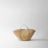 Large Raffia and Leather Shopping Bag
