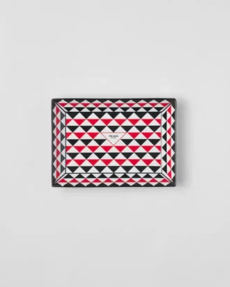 Large Rectangular Porcelain Catchall Tray – Triangles