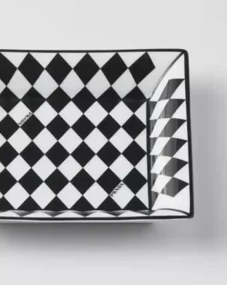Large Square Porcelain Catchall Tray – Checkerboard