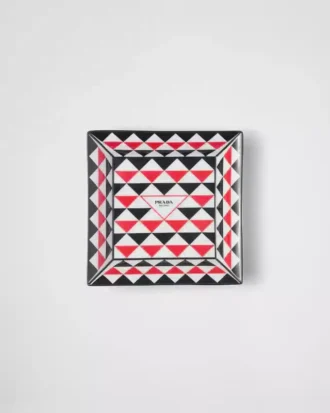 Large Square Porcelain Catchall Tray – Triangles