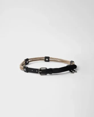 Leather and Cord Belt