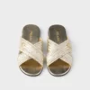 Leather Crisscross Slides