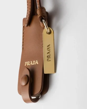 Leather Keychain Charm with Mirror Case