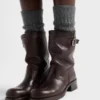 Leather Mid-Calf Boots