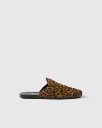 Leopard-Print Leather Mules