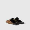 Leopard-Print Leather Mules