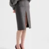Loden Fabric Pencil Skirt