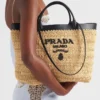 Medium Crochet and Leather Tote Bag