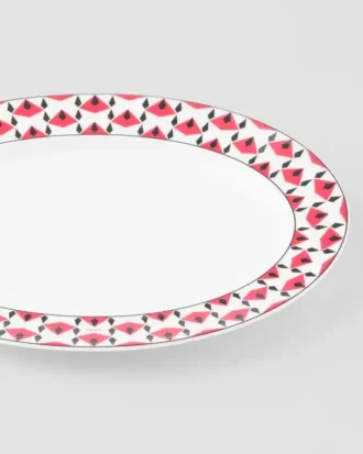 Medium Porcelain Serving Plate – Vienna Red