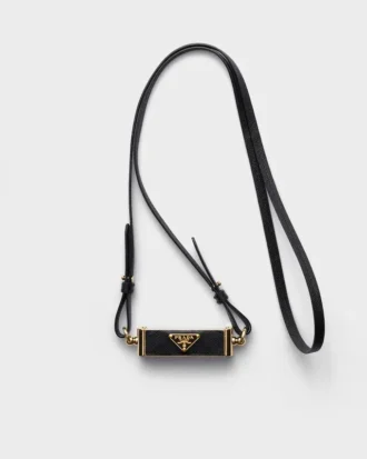 Metal and Saffiano Leather Smartphone Case