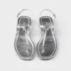 Metallic Leather Thong Sandals