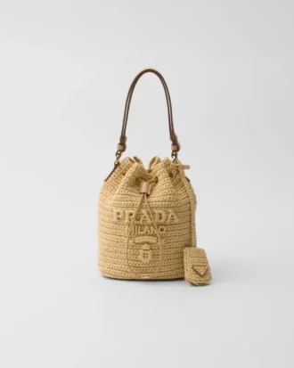 Mini Crochet and Leather Bucket Bag