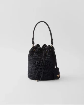 Mini Crochet and Leather Bucket Bag