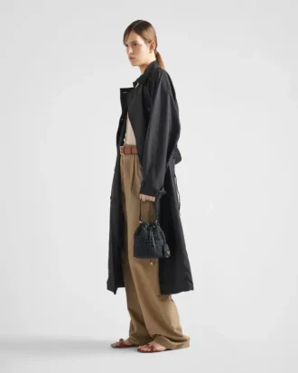 Mini Crochet and Leather Bucket Bag