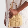 Mini Crochet and Leather Bucket Bag