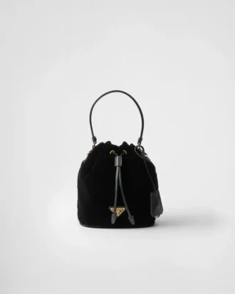 Mini Velvet Bag with Nappa Leather Details