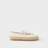 Nappa Leather and Raffia Ballerinas