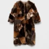 Patchwork Shearling Coat