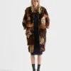 Patchwork Shearling Coat