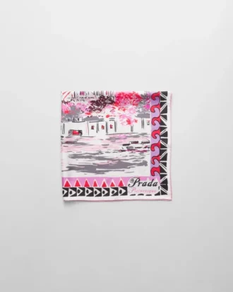 Pittoresque Paris Printed Silk Foulard 90
