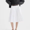 Pleated Poplin and Rush Stitch Skirt