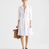 Pleated Poplin Shirt Dress