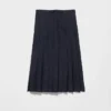 Pleated Silk Midi-Skirt
