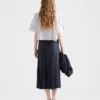 Pleated Silk Midi-Skirt